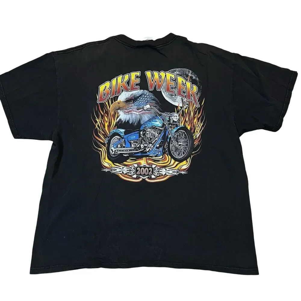 Vintage Faded Y2k J&P Cycles‎ T Shirt 2002 Bike Week Motorcycle Eagle T Shirt XL